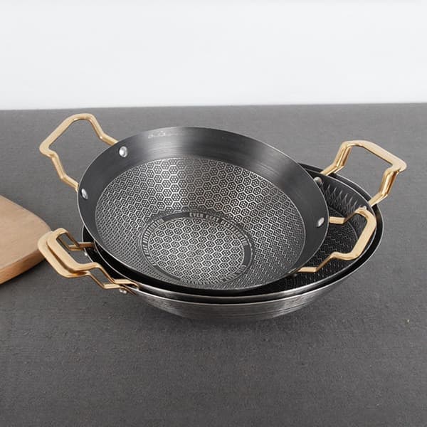 Cooking Pot Stainless Steel Dry Pot 28cm Double Handles Smooth Surface Sturdy Kitchen Hotel Use