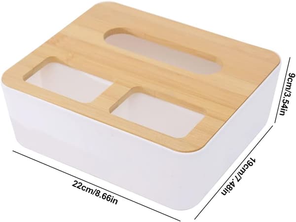 Serviettholder, serviett dispenser, vevsdispenser, multifunksjonell praktisk vevsboks, japansk stil bambus tre serviett organizer etui