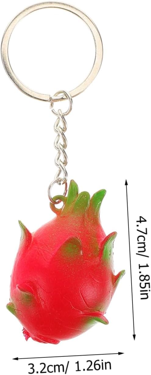 Cute Pitaya Keychain Fruit Charm Aesthetic Bag Pendant for Backpack Accessories Realistic Design