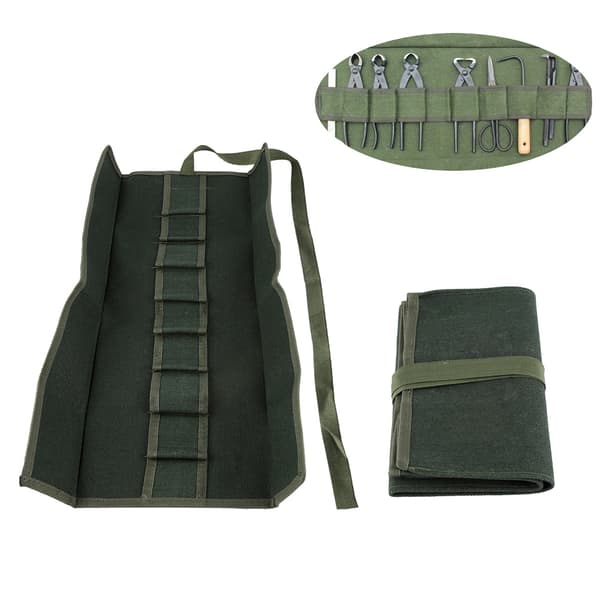1 pc Canvas Garden Handle Portable Multifunctional Storage Package Tool Set Case Roll Bag