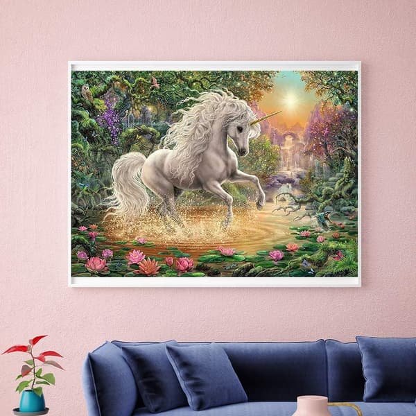 30x40cm Enhjørning 5D diamantmalingssett D