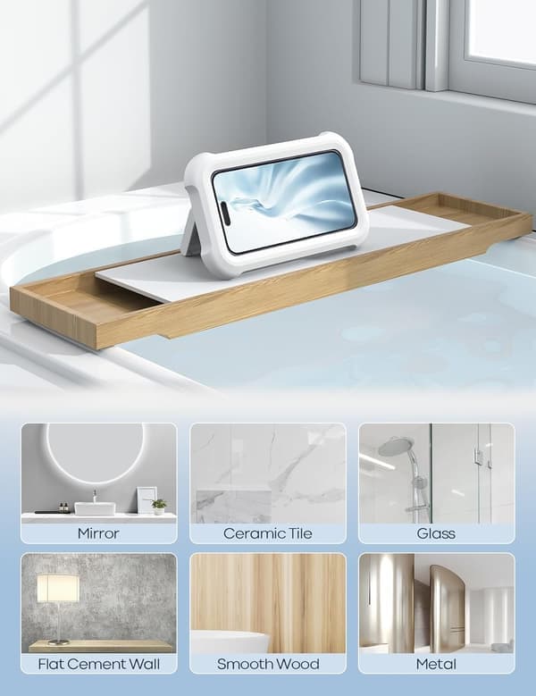 Waterproof Shower Phone Holder - 480° Rotatable and Extendable Shower iPhone Case, Wall Mounted Phone Holder for Bathroom [Ho]