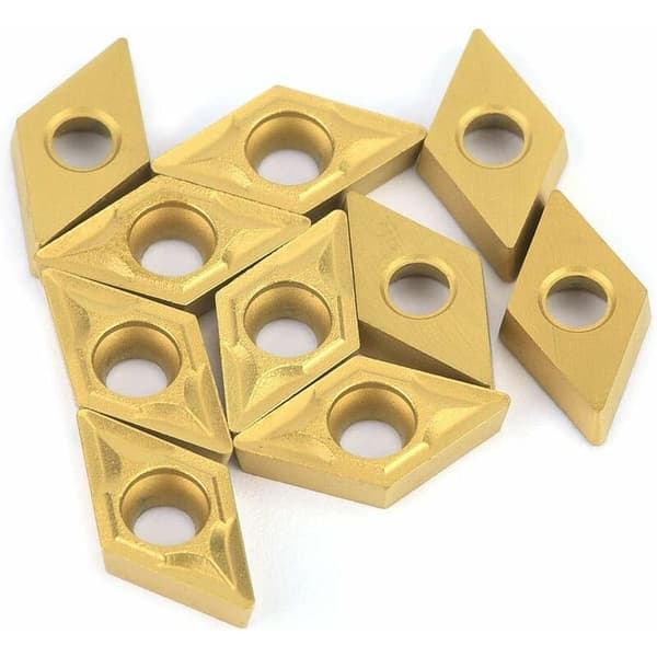 Carbide Insert Blades - 10 Pcs DCMT070204 US735 DCMT21.51 CNC Coated Carbide Insert Blade Lathe Tool with Wrench
