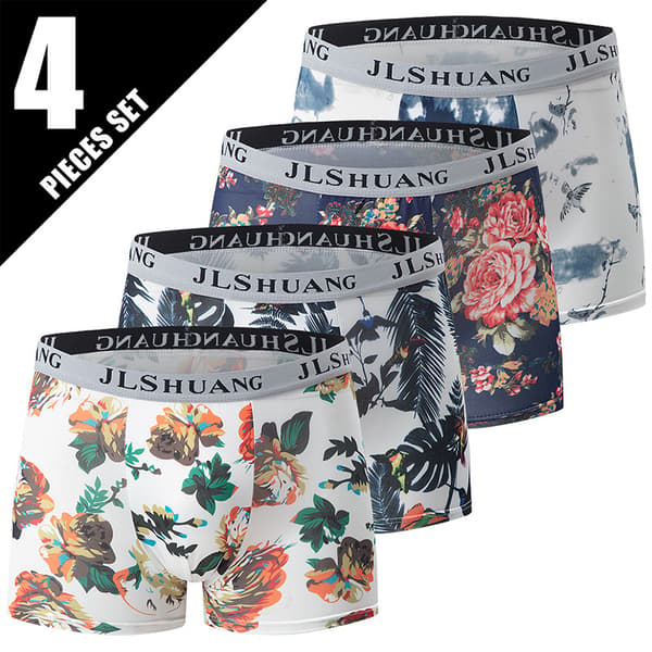 4-pak bomulds boxershorts til mænd, komfort til alle årstider, åndbare og bløde 4 PCS M 4 PCS M