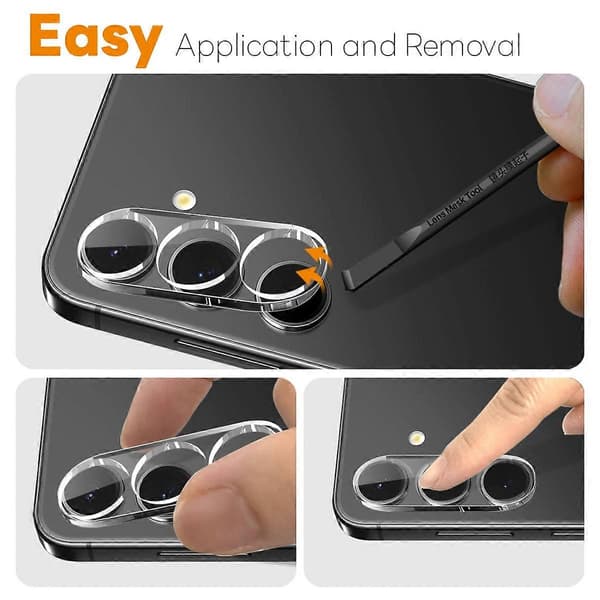 NORTHJO Camera Lens Protector for Samsung Galaxy S25 FE, Tempered Glass, HD Clear 3D Full Coverage