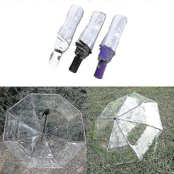 Compact Transparent Clear Umbrella - Automatic Open Close Windproof and Rainproof (FMY)