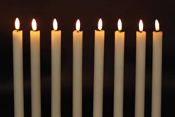 6-pack Ivory Flameless Taper Candles, Flickering with Remote Control (2 x 24.5 cm)