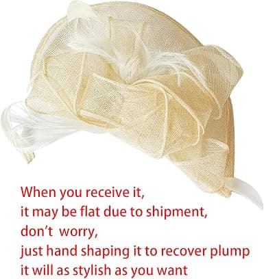 Elegant Fascinator Hat til Kvinder Bryllup Fjer Hårklemme Tilbehør