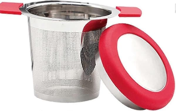 Premium tefilter i rustfritt stål, isolert silikonhåndtak, tebrygger, kjøkkentilbehør til hjemmet, tefilter for hjem, kontor, filter, søt design