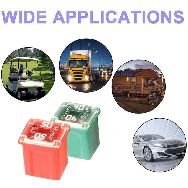 12 pcs Low Profile Jcase Fuses for Trucks and SUVs - Compatible with (20a/25a/30a/40a/50a/60a)