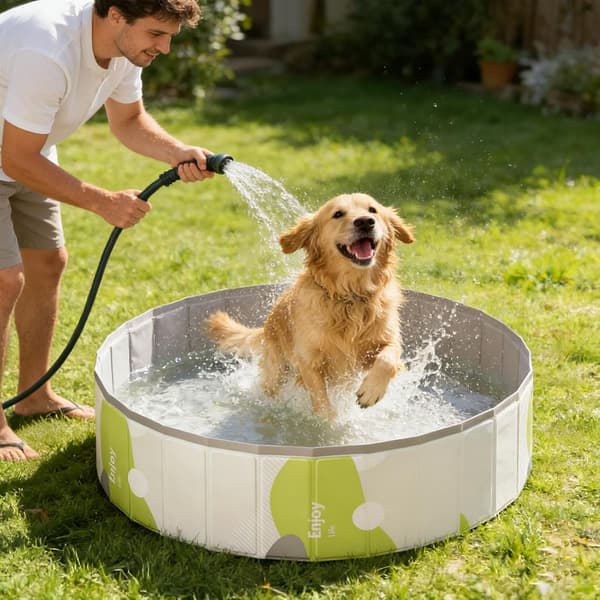 Hundepool: 80 x 20 cm sammenklappelig pool, hundebadekarspool, udendørs dyrepool til katte (grøn)