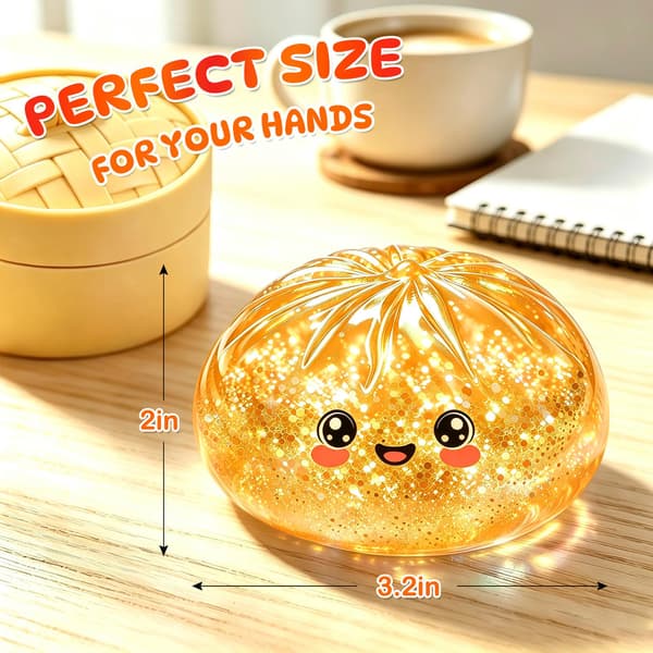 Klembar Squishy Fidget-legetøj, søde klemmebolde med æske til stresslindring, sjovt sensorisk klemme-fidget-legetøj til ferie (guld) Guld Gold