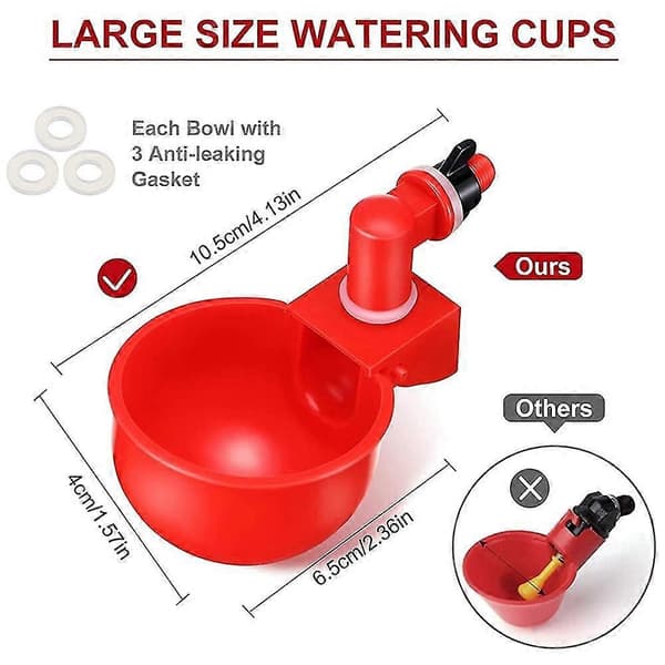 12 Pcs Chicken Water Cup Automatic Refill Waterer Poultry Drinking Bowl Thread Waterer C