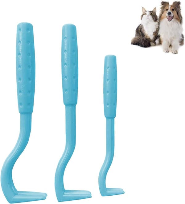 3 stk. flåttænger, flåtfjerner, flåtkrog, flåtfælder, anti-flåt, anti-flåttilbehør, til hunde (blå)