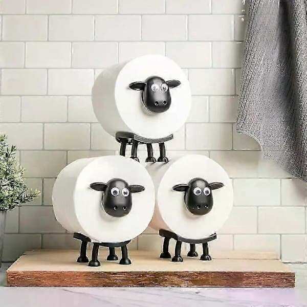 3-pakning Toalettpapirholder Dyrsett Lamdesign Baderomsorganisator (LGL)