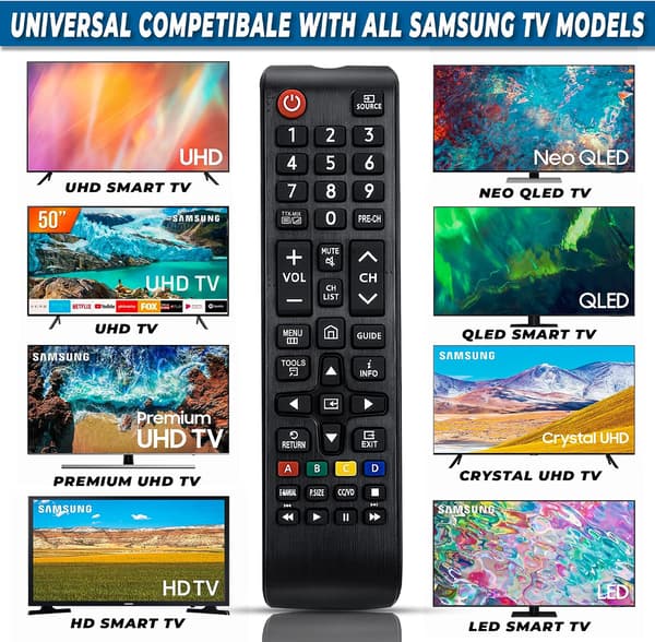 Universal Remote Control for Samsung Remote TV, Remote Control Replacement with All for Samsung TV Control TVs.