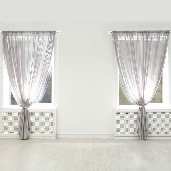 Pieces Extendable Curtain Rod Without Drilling Adjustable Curtain Rod Without Drilling for Home and Self-Adhesive Curtain Hooks, White (30-50CM)