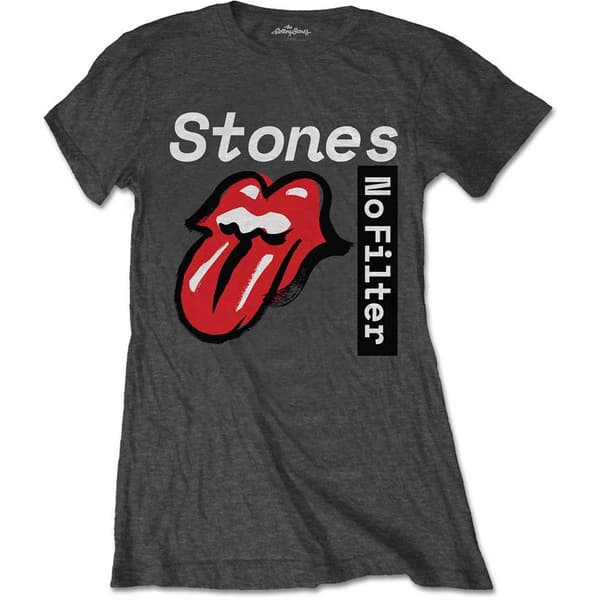 The Rolling Stones Dame No Filter T-skjorte L Kullgrå G Kullgrå Charcoal Grey L