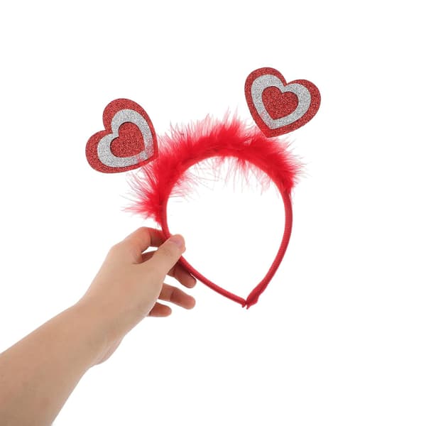 Valentinsdag Kvinders Hjertefjer Hårbånd Romantisk Hårpynt til Fest Bryllup Fotoshoot