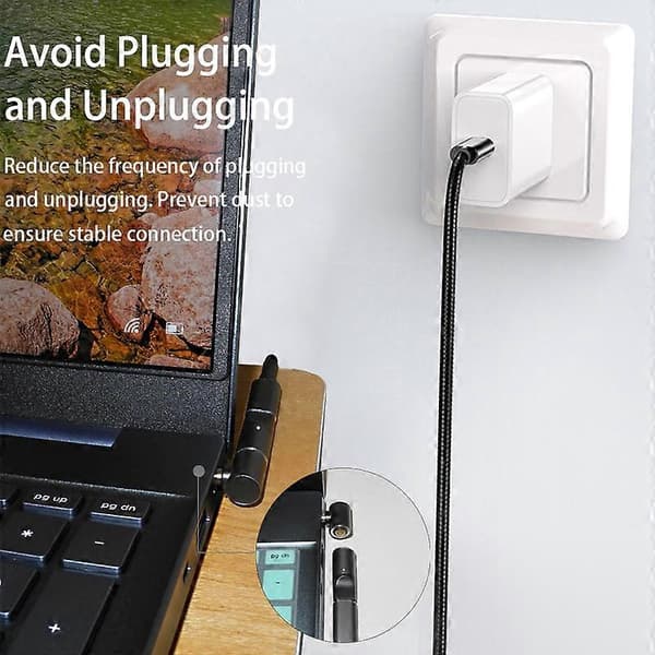 100W Magnetisk Adapter til ASUS Gaming Laptop Type-C Hun til 6.0mmx3.7mm Han Stik PD Hurtig
