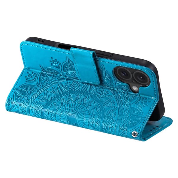 SKALO iPhone 17 Mandala Tegnebogsetui - Blå