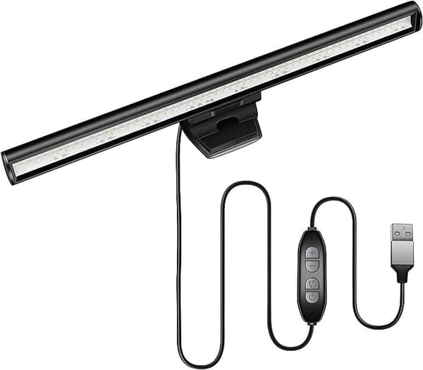Bærbar LED-lampe til bærbar computer med USB-forbindelse, e-læselampe, 3 farvetemperaturindstillinger