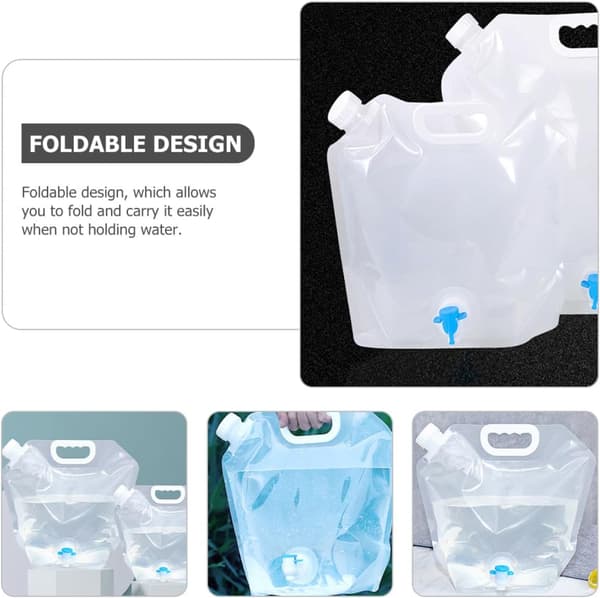 2pcs Portable Foldable Water Bag Outdoor Camping Water Storage Bag Convenient Camping Equipment