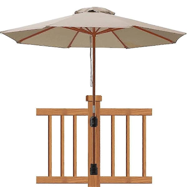 Heavy Duty Patio Umbrella Holder, Umbrella Stand Umbrella Clamp Mounting Bracket for Deck Railing, Mount on Deck 2pcs -Sy