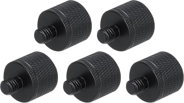 5 stk. mikrofonstativadapter 1/4 hun til M6 han gevindskrue aluminiumslegering til mikrofonstativmontering, sort - M6x1mm size_name 5.5mm x 300mm