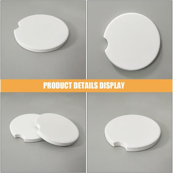 Sublimation Ceramic Blanks Easy Cleaning 24 Pcs Round Shape Protects Car Cup Holders
