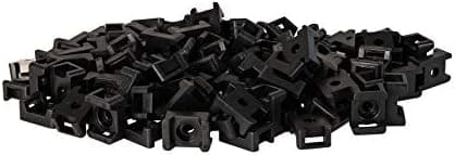 100 stk Svarte Kabelbuntbaser - 4mm (M4) Skruehull - Sadelkabelbuntfester