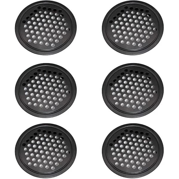 60 mm rundt ventilationsgitter i rustfrit stål til køkkenmøbler, kompatibel med skabe