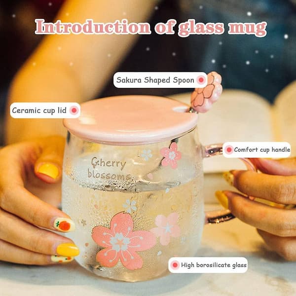 Sakura Mugg Kreativ Sakura Kopp Underlägg, 520 ml Stor Kapacitet (stor Blomma, 520ml)