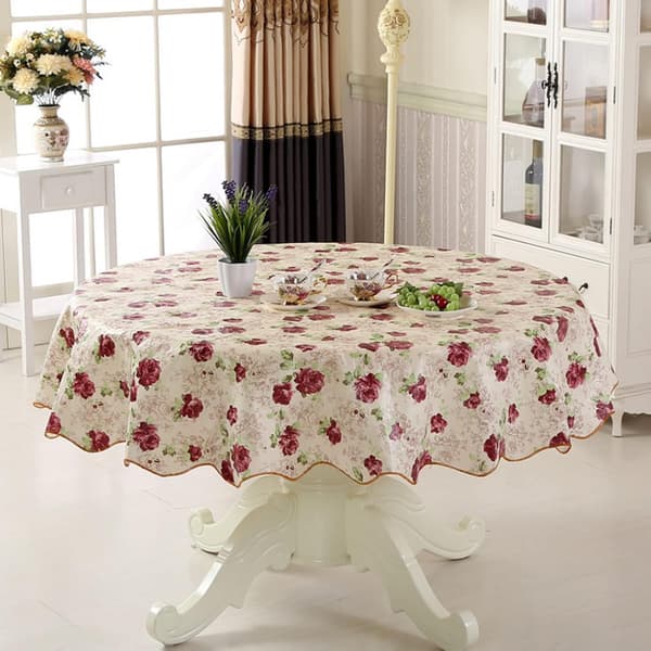 150 cm rund hotellduk ensfarget restaurantduk polyesterstoff duk hjem middagsbordsduk, vaskbar duk for bryllup