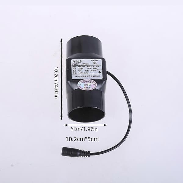 Kanalvifte 50mm Diameter Baderom Kjøkken Rør Ventilator US Adapter