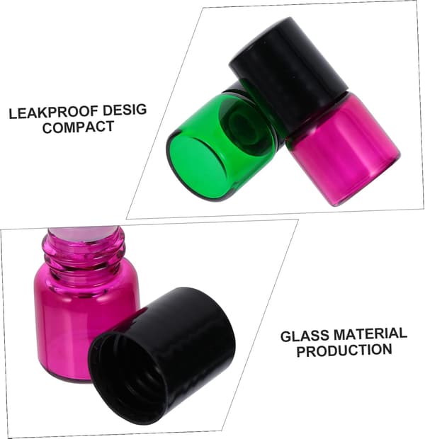 40 st 1 ml eteriska oljor rullflaskor set med kula och svart kork, glasparfym roll-on behållare för aromaterapi personlig vård