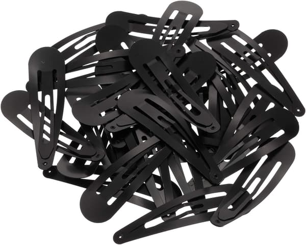 30 stk 8 cm Metal Hårspænder, Skridsikre Hårspænder, Hårspænder til Piger og Kvinder (Sort)