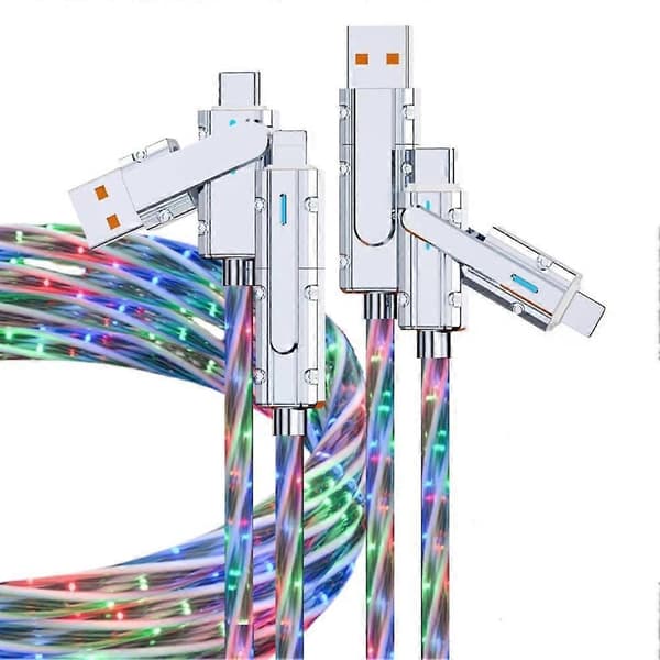 4-in-1 Data Cable, Colorful Car Atmosphere Light, Mobile Phone Charging Cable (FMY)