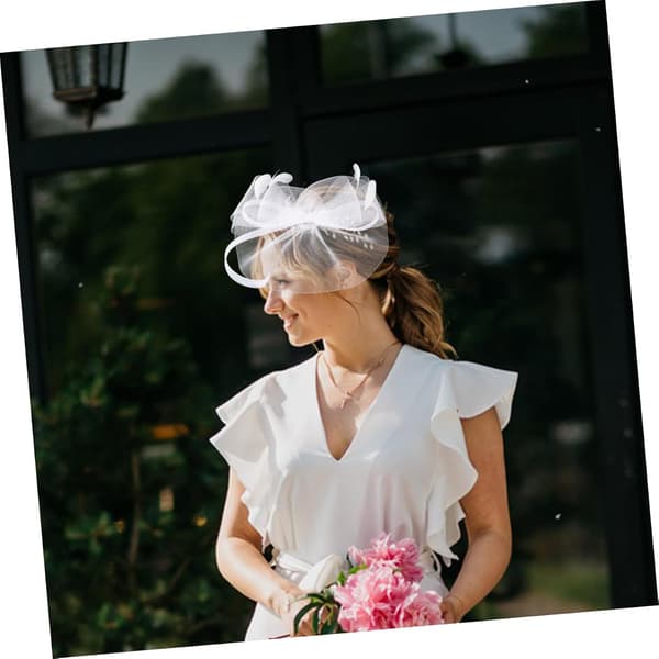 Fascinatorhat med sommerfuglesløjfe og net-slør, brudete-fest-hårbånd