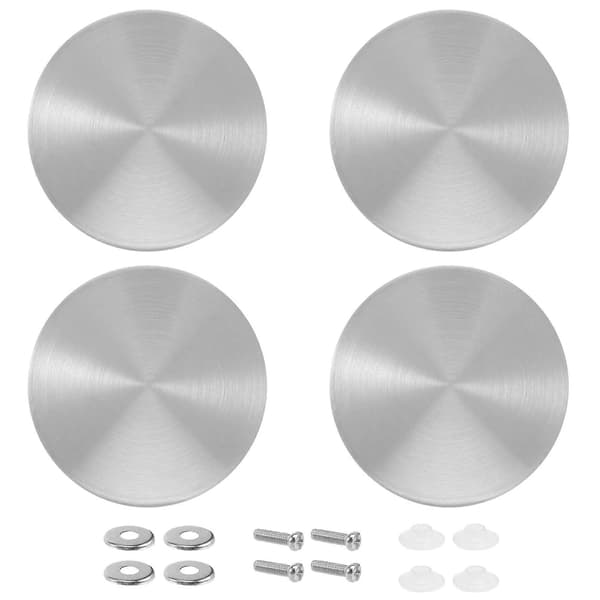 4 Set Pot Lid Knob Stainless Steel Replacement Knob Pot Lid Handle for Le Creuset, Aldi, Lodge E (FMY) Silver Silver