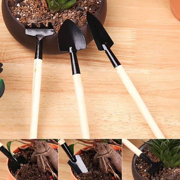 Bärbart Mini Trädgårdsredskapsset Liten Spade Hacka Trädgårdsverktyg
