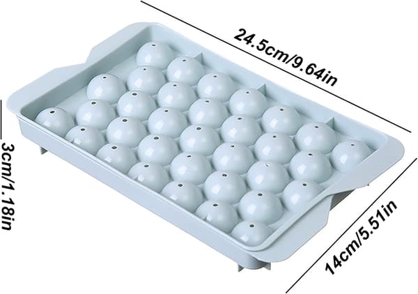 Silicone Ice Mold 1 pc 33-cell Large Ice Mold, Ice Mold with Lid for Freezer Easy Release, Ice Ball Maker