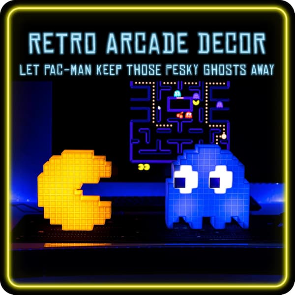 Pacman Pixeloitu Valo - Vintage Pöytävalaisin Pelaamiseen