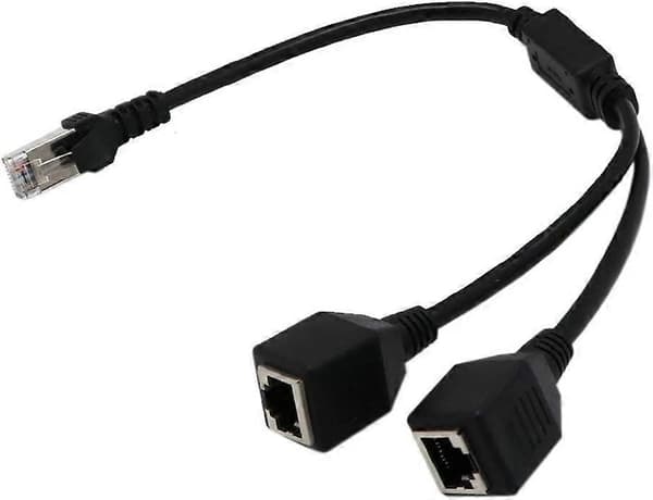 Network Splitter Adapter Cable RJ45 1 Male to 2 Female Socket Ports Ethernet LAN Cable Network Splitter Adapter