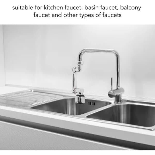 1080 Degree Rotatable Faucet Extender, Universal Faucet Nozzle Extender for Kitchen Balcony Faucet