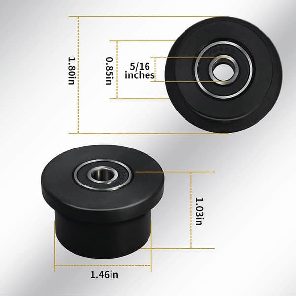 Total Gym Replacement Wheels/Rollers - Compatible with Models 1000 to 1900, Supreme, Gold, 4-Pack