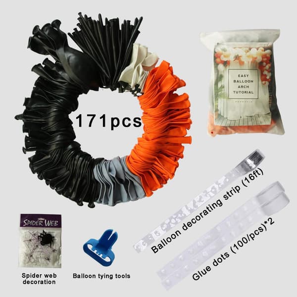 176-pack Halloween Latexballonger Båge Brosats Halloween Dekoration