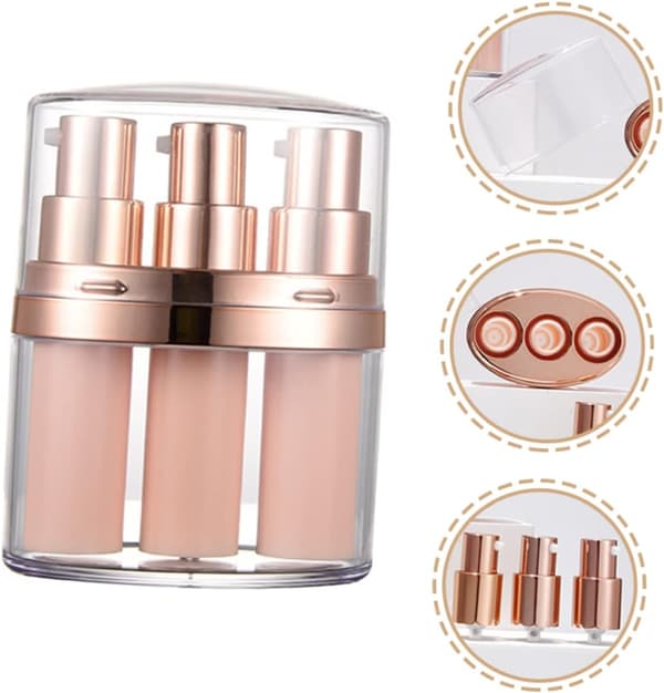Refillable Lotion Bottle Dispenser with Press Pump for Travel, Toiletries, Skincare, Empty Sub-bottle