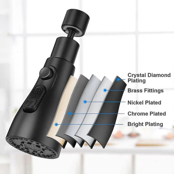 Kitchen Faucet Sprayer 360 Degree Mixer, 3 Modes Kitchen Faucet Nozzle with Aerator, Kitchen Faucet Rotating Mixer Head, Universal Adjustable