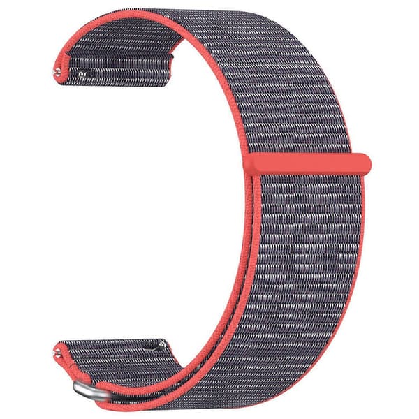 Til Garmin Venu X1 håndledsrem Magic Tape Nylon Loop Urrem med metalring - Hot Pink Multicolor Hot Pink Multicolor Hot Pink